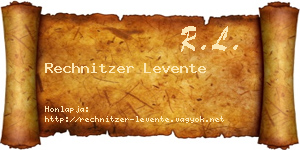 Rechnitzer Levente névjegykártya
